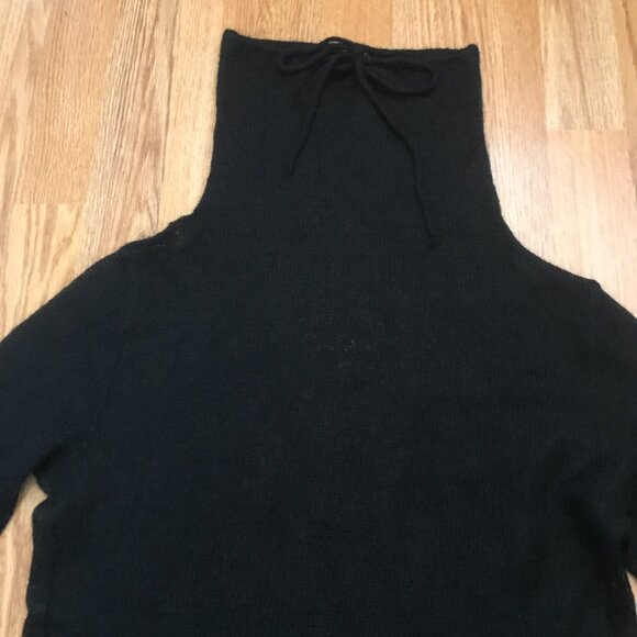 Anthropologie Kookai Black Semi Sheer Wool Turtleneck Sweater Size S - Picture 2 of 9